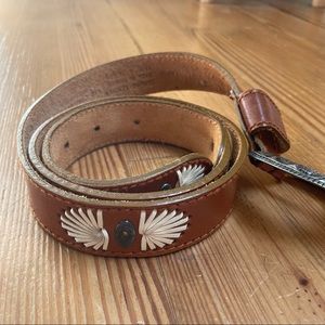 vintage claiborne brown leather belt size 44